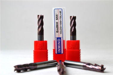 ทังสเตนคาร์ไบด์สแควร์ที่กำหนดเอง End Mill 4 ขลุ่ย / สล็อต End Mill ตัด 0.5um - 0.6um