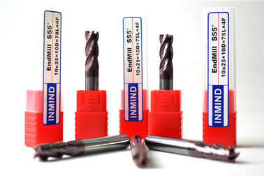 ทังสเตนคาร์ไบด์สแควร์ที่กำหนดเอง End Mill 4 ขลุ่ย / สล็อต End Mill ตัด 0.5um - 0.6um