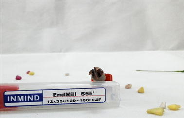 สี่ขลุ่ย End Mill ตัดคาร์ไบด์ที่เป็นของแข็งคอยาว End Mills มาตรฐานประเภท HRC55