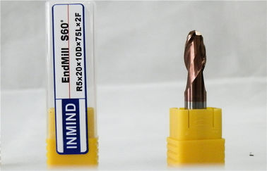 2 ขลุ่ย CNC บอลจมูกโรงสีสิ้นสุดด้วยของแข็งคาร์ไบด์ก้านเหล็ก / สแตนเลส