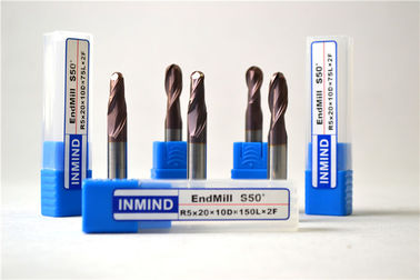 CNC เรียวจมูก Ball End Mill TiAlN เคลือบคาร์ไบด์เครื่องมือตัดทองแดง