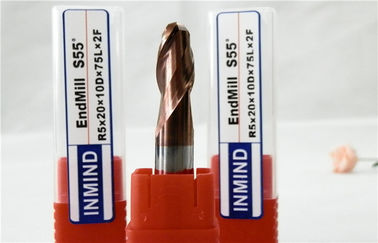 HRC55 มาตรฐานโซลิดคาร์ไบด์ End Mills / High Speed ​​บอลตัดจมูกมิลลิ่ง