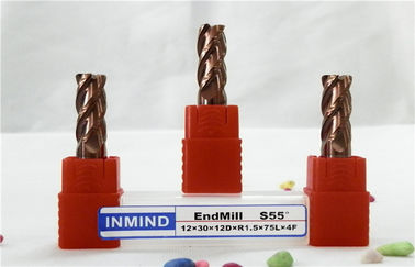 กลางความเร็วมุมรัศมี End Mill / HRC50 Mirco มุมปัดเศษมิลลิ่งเครื่องตัด