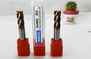 ลด Shank มาตรฐานรัศมีมิลลิ่งคัตเตอร์มิลล์เอนด์ที่มีประสิทธิภาพสูง HRC55