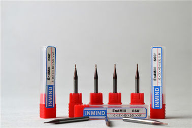 ความเร็วสูงมิลลิ่งไมโคร End Mills Standard 2 ขลุ่ยเครื่องมือตัด HR C60