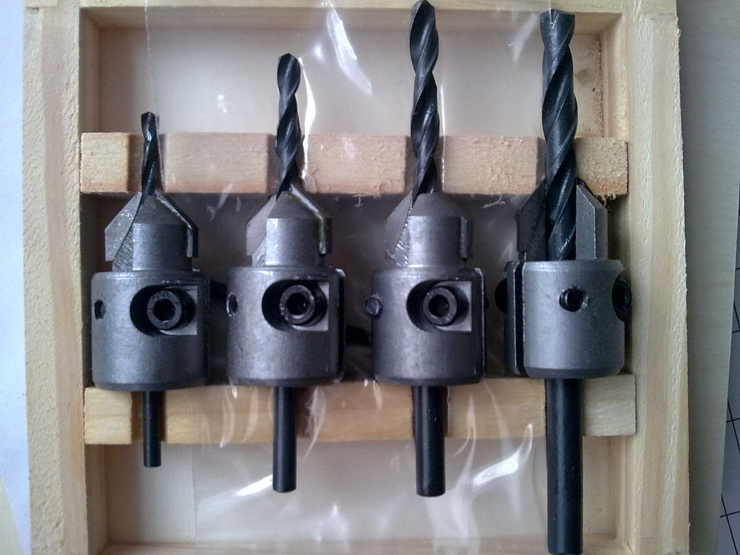 TC-004V มืออะไหล่เครื่องมือ 4pcs TCT คาร์ไบด์ดีลเปิดแล้ว Countersink ดอกสว่านเจาะไม้เจาะ
