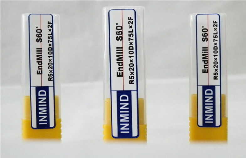 2 ขลุ่ย CNC บอลจมูกโรงสีสิ้นสุดด้วยของแข็งคาร์ไบด์ก้านเหล็ก / สแตนเลส